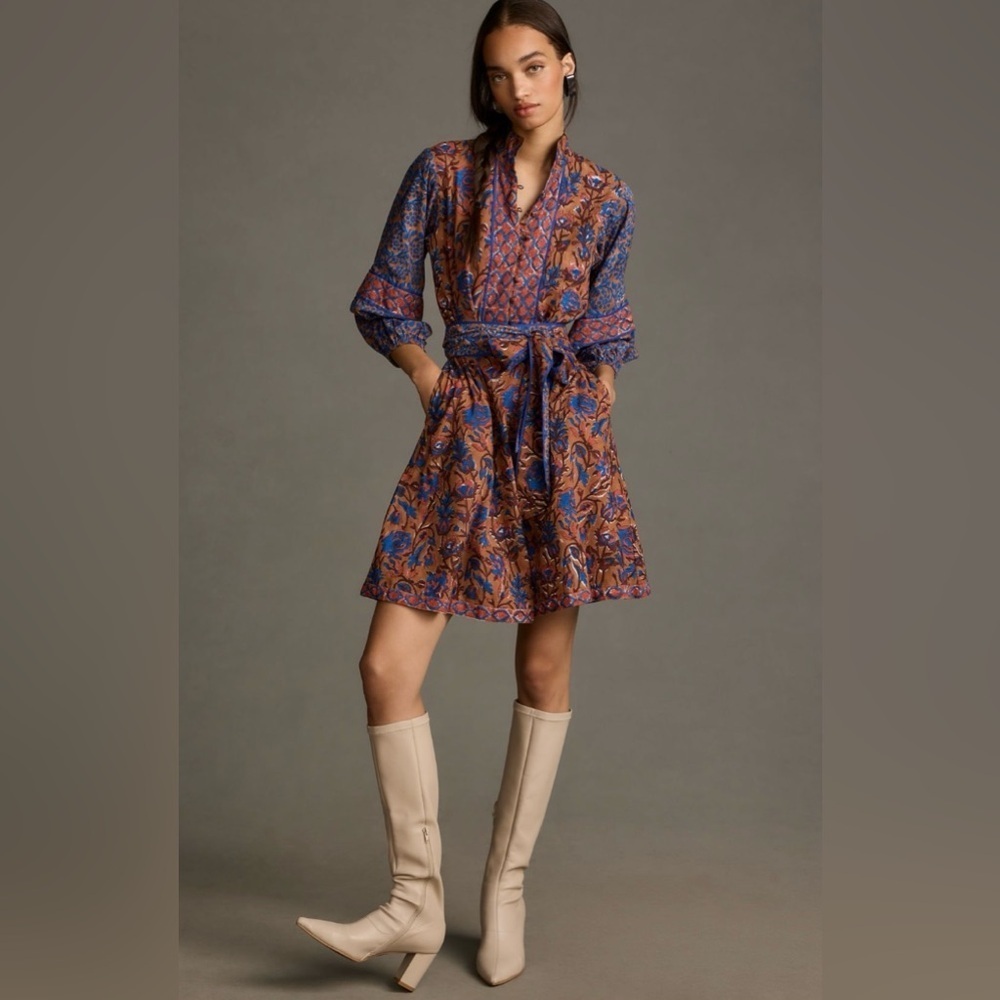Anthropologie x Sue Sartor Flounce Shorty Dress Size Small NWT - Picture 2 of 15
